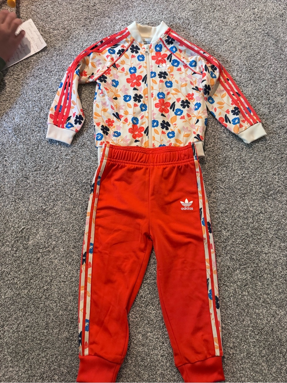 adidas Bright Red Kids Drawstring Athletic Shorts